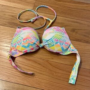Victoria’s Secret Colorful Geometric Push-Up Bikini Top, 32B